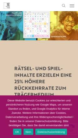 Vorschau der mobilen Webseite www.kreuzwortraetsel.ch, Rätsel Agentur Schweiz