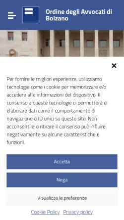 Vorschau der mobilen Webseite www.ordineavvocati.bz.it, Rechtsanwaltskammer Bozen