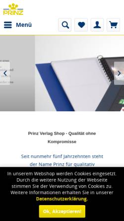 Vorschau der mobilen Webseite www.prinzverlag.de, Prinz Verlag GmbH
