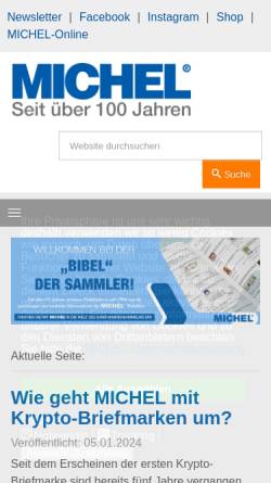 Vorschau der mobilen Webseite www.michel.de, Schwaneberger Verlag GmbH (MICHEL)
