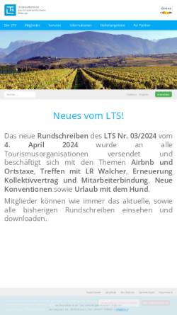 Vorschau der mobilen Webseite www.lts.it, Landesverband der Tourismusorganisationen Südtirols