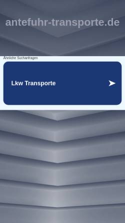 Vorschau der mobilen Webseite www.antefuhr-transporte.de, Antefuhr Kurier - Transporte
