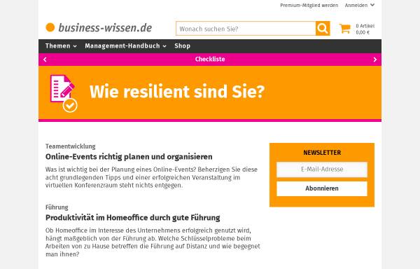 Vorschau von www.business-wissen.de, Business-Wissen.de - b-wise GmbH