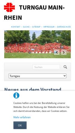 Vorschau der mobilen Webseite www.turngau-main-rhein.de, Turngau Main-Rhein