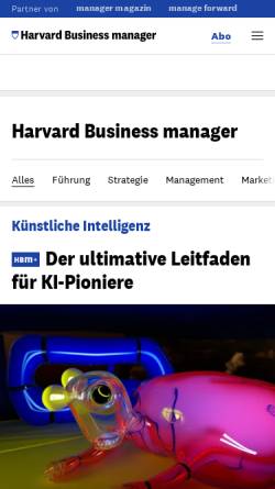 Vorschau der mobilen Webseite www.harvardbusinessmanager.de, Harvard Businessmanager