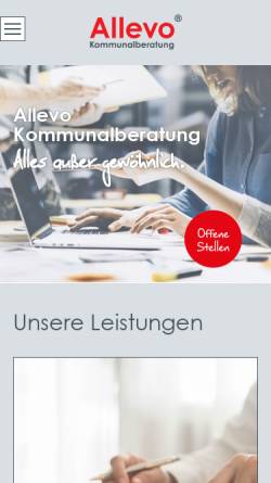 Vorschau der mobilen Webseite www.kommunalberatung.de, Allevo Kommunalberatung GmbH