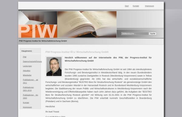 Vorschau von www.piw.de, PIW Progress-Institut für Wirtschaftsforschung GmbH