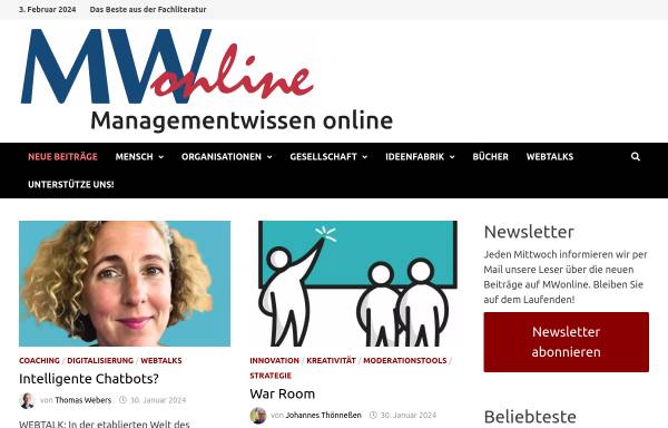 Vorschau von managementwissenonline.de, Management Wissen Online