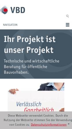 Vorschau der mobilen Webseite beratung-fuer-behoerden.de, VBD Beratungsgesellschaft für Behörden mbH