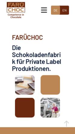 Vorschau der mobilen Webseite www.faruechoc.de, Farüchoc GmbH & Co. KG