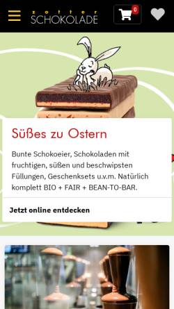Vorschau der mobilen Webseite www.zotter.at, Zotter Schokoladen Manufaktur GmbH