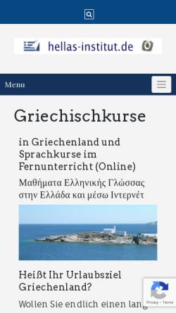 Vorschau der mobilen Webseite www.hellas-service.de, Hellas-Institut