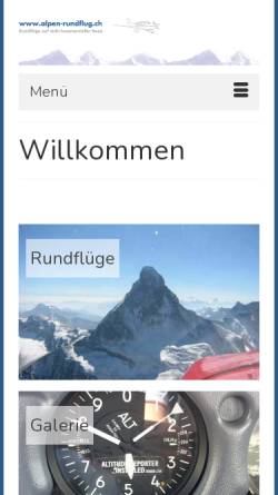 Vorschau der mobilen Webseite www.alpen-rundflug.ch, alpen-rundflug.ch