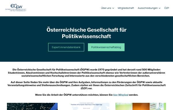 Vorschau von www.oegpw.at, Österreichische Gesellschaft für Politikwissenschaft (ÖGPW)