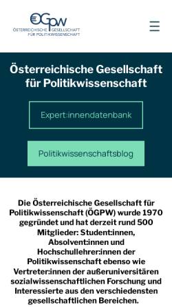 Vorschau der mobilen Webseite www.oegpw.at, Österreichische Gesellschaft für Politikwissenschaft (ÖGPW)