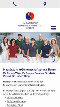 Vorschau der mobilen Webseite www.hausaerzte-bogen.de, Dres. Waas und Dr. Sommer