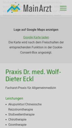 Vorschau der mobilen Webseite www.mainarzt.de, Eberhart, Dr. Roland