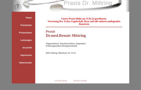 Vorschau von www.dr-mittring.de, Mittring, Dr. med. Renate und Garnerus Dr. med. Detlev