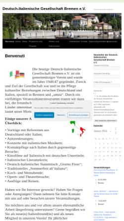 Vorschau der mobilen Webseite www.benvenuti-italia.de, Deutsch-Itallienische Gesellschaft Bremen e.V