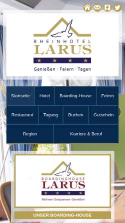 Vorschau der mobilen Webseite www.rheinhotel-larus.de, Rheinhotel Larus - Hotel Rünz GmbH & Co.KG