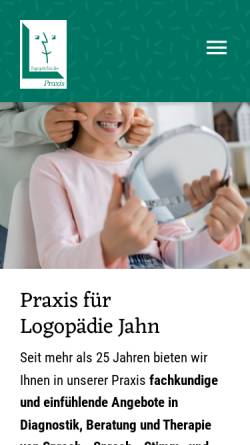 Vorschau der mobilen Webseite logopaedie-jahn.de, Praxis für Logopädie Ute Jahn