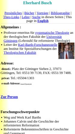 Vorschau der mobilen Webseite wwwuser.gwdg.de, Prof. E. Busch