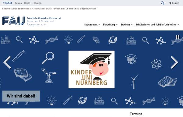 Vorschau von www.cbi.uni-erlangen.de, Institut für Chemie- und Bioingenieurwesen Erlangen