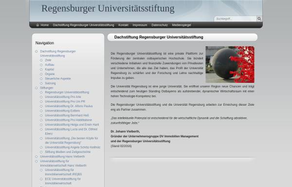 Vorschau von www.regensburger-universitaetsstiftung.de, Regensburger Universitätsstiftung