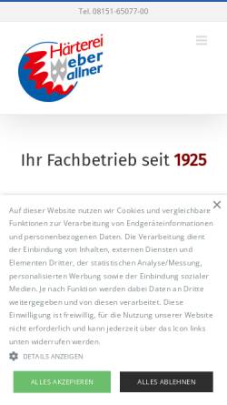 Vorschau der mobilen Webseite www.haerterei-weber.de, Härterei Weber & Söhne GmbH & Co. KG
