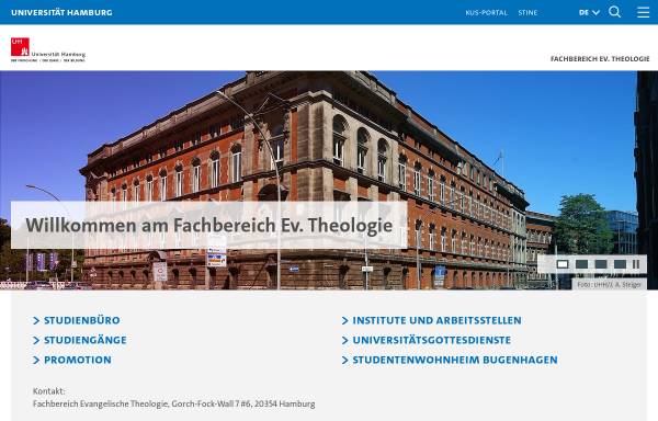 Vorschau von www.theologie.uni-hamburg.de, Uni Hamburg - Fachbereich Evangelische Theologie (FB 01)
