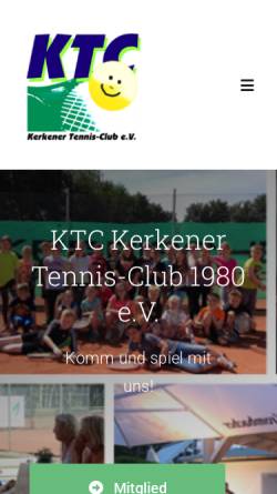 Vorschau der mobilen Webseite www.ktc-kerken.de, Kerkener Tennisclub