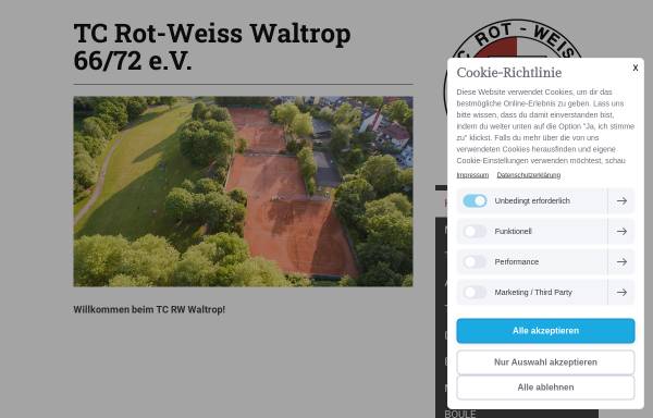Vorschau von www.tcrw-waltrop.de, TC Rot-Weiß Waltrop 66/72 e.V.