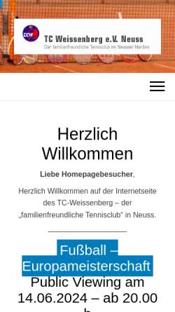 Vorschau der mobilen Webseite tcw-neuss.de, TC Weissenberg e.V.