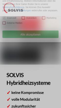 Vorschau der mobilen Webseite www.solvis.de, Solvis Energiesysteme GmbH & Co. KG