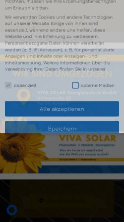Vorschau der mobilen Webseite vivasolar.de, VIVA Solar Energietechnik GmbH