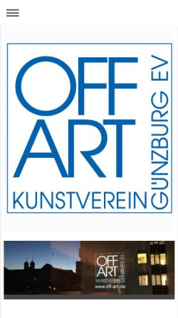 Vorschau der mobilen Webseite www.off-art.de, Kunstverein Off Art Günzburg e.V.
