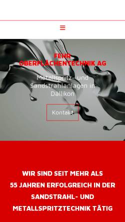 Vorschau der mobilen Webseite www.fehr-oberflaechen.ch, Fehr Oberflächentechnik AG