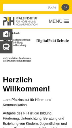 Vorschau der mobilen Webseite www.pfalzinstitut-frankenthal.de, Pfalzinstitut für Hörsprachbehinderte Frankenthal