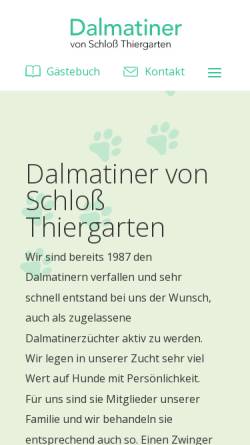 Vorschau der mobilen Webseite www.dalmatinerjung.de, Vom Schloß Thiergarten