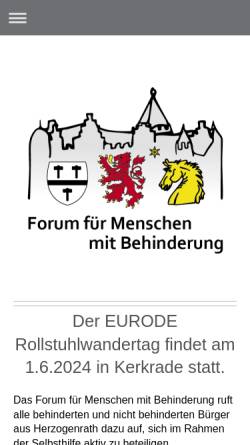 Vorschau der mobilen Webseite www.behindertenforum-herzogenrath.de, Behindertenforum Herzogenrath