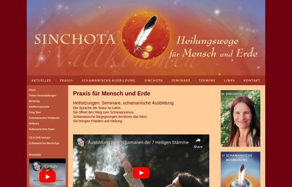 Vorschau von sinchota.de, Sinchota, Schamanin, Spirituelle Lehrerin