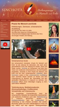 Vorschau der mobilen Webseite sinchota.de, Sinchota, Schamanin, Spirituelle Lehrerin