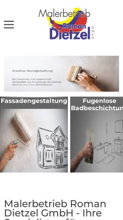 Vorschau der mobilen Webseite www.maler-sachsen.de, Malermeister Werner Dittrich