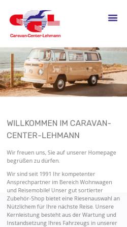 Vorschau der mobilen Webseite www.caravan-lehmann.de, Caravan Center Lehmann