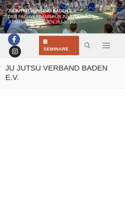 Vorschau der mobilen Webseite www.jujutsuinbaden.de, Ju-Jutsu Verband Baden e.V.