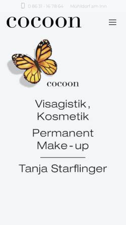 Vorschau der mobilen Webseite cocoon-visagistik.de, Cocoon-Kosmetik Tanja Starflinger