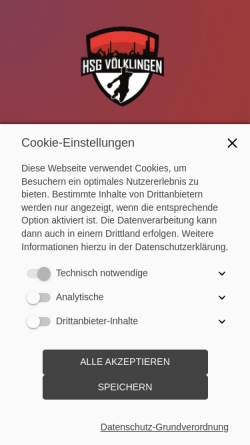Vorschau der mobilen Webseite hsgvoelklingen.de, HSG Völklingen