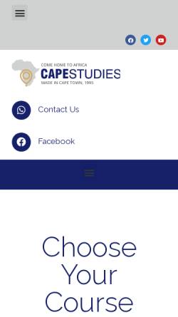 Vorschau der mobilen Webseite www.capestudies.com, Cape Studie Language School, Kapstadt