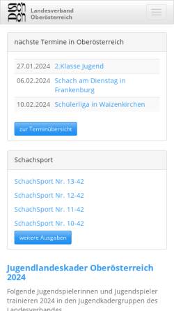 Vorschau der mobilen Webseite schach.at, Landesverband Oberösterreich des Österreichischen Schachbundes
