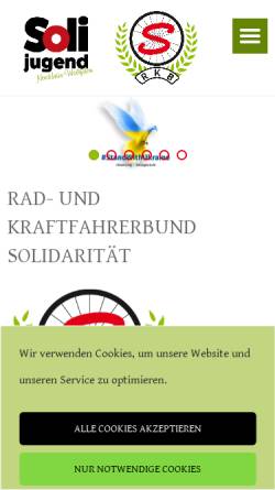 Vorschau der mobilen Webseite www.rkb-soli-nrw.de, Rad- und Kraftfahrerbund „Solidarität” Landesverband Nordrhein-Westfalen e.V.